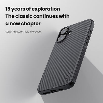 For iPhone 16 NILLKIN Frosted Shield Pro PC + TPU Phone Case(Black) by NILLKIN