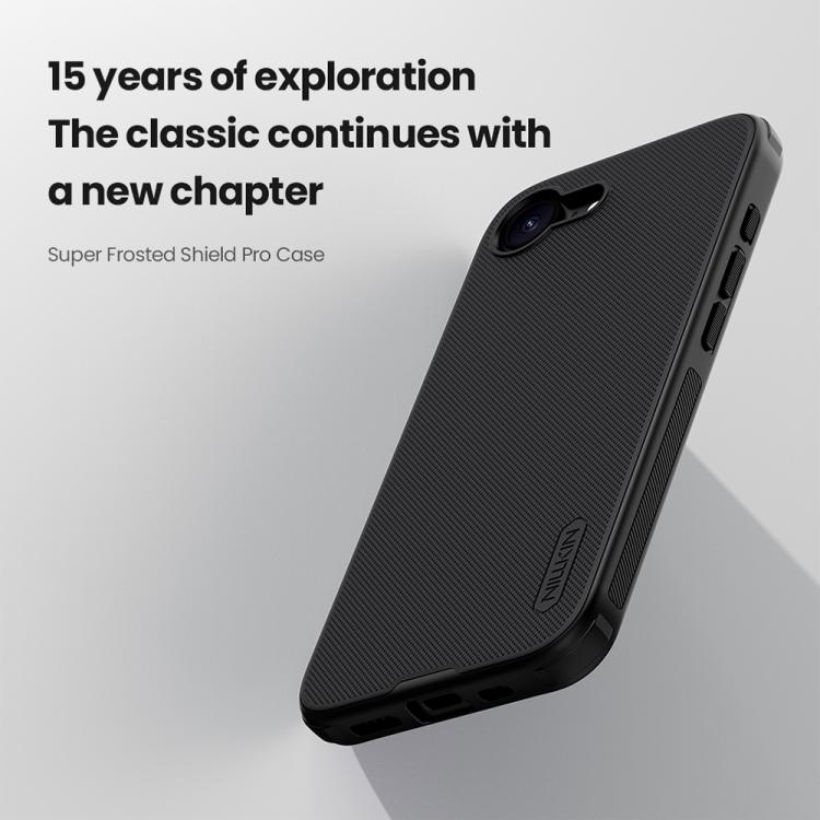 For iPhone 16e NILLKIN Frosted Shield Pro PC + TPU Phone Case(Black) by NILLKIN