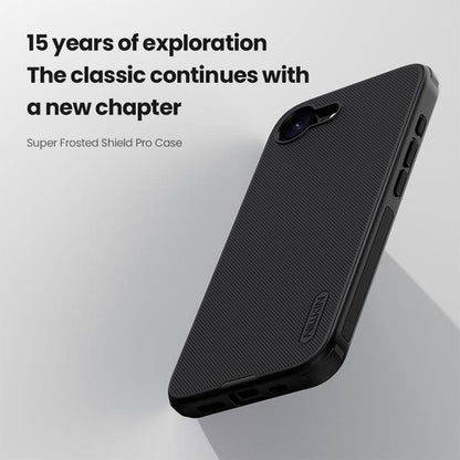 For iPhone 16e NILLKIN Frosted Shield Pro PC + TPU Phone Case(Black) by NILLKIN