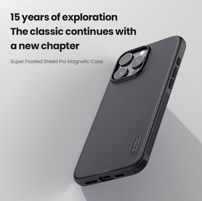 For iPhone 16 Pro Max NILLKIN Frosted Shield Pro Magnetic Magsafe Phone Case(Black) by NILLKIN