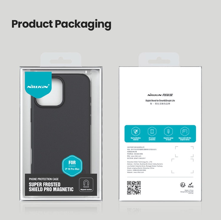 For iPhone 16 Pro NILLKIN Frosted Shield Pro Magnetic Magsafe Phone Case(Blue) by NILLKIN