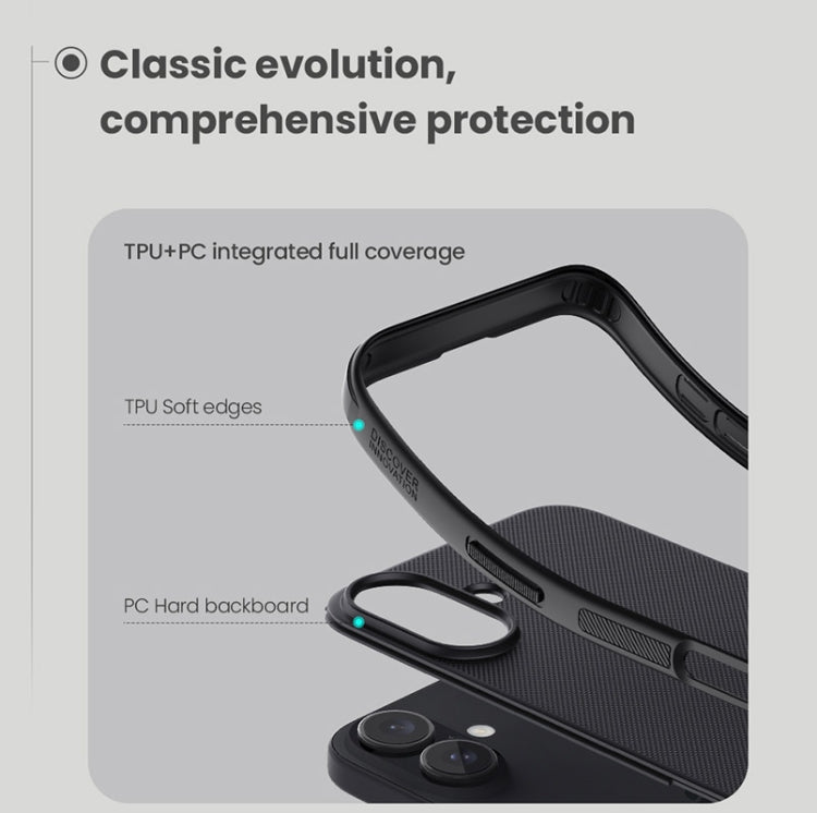 For iPhone 16 NILLKIN Frosted Shield Pro Magnetic Magsafe Phone Case(Black) by NILLKIN