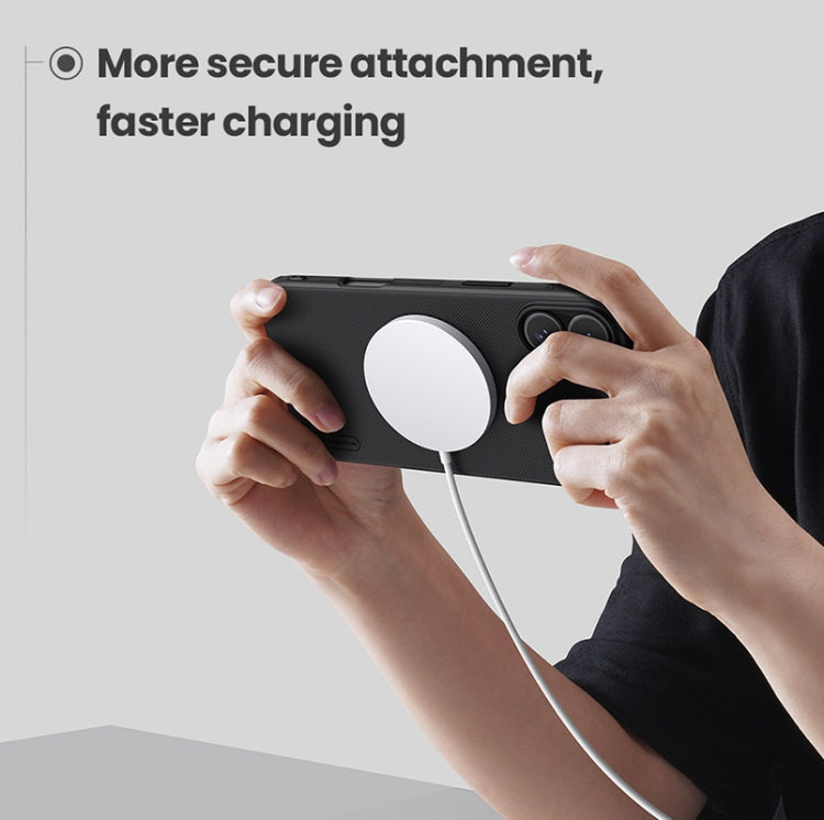 For iPhone 16 NILLKIN Frosted Shield Pro Magnetic Magsafe Phone Case(Black) by NILLKIN