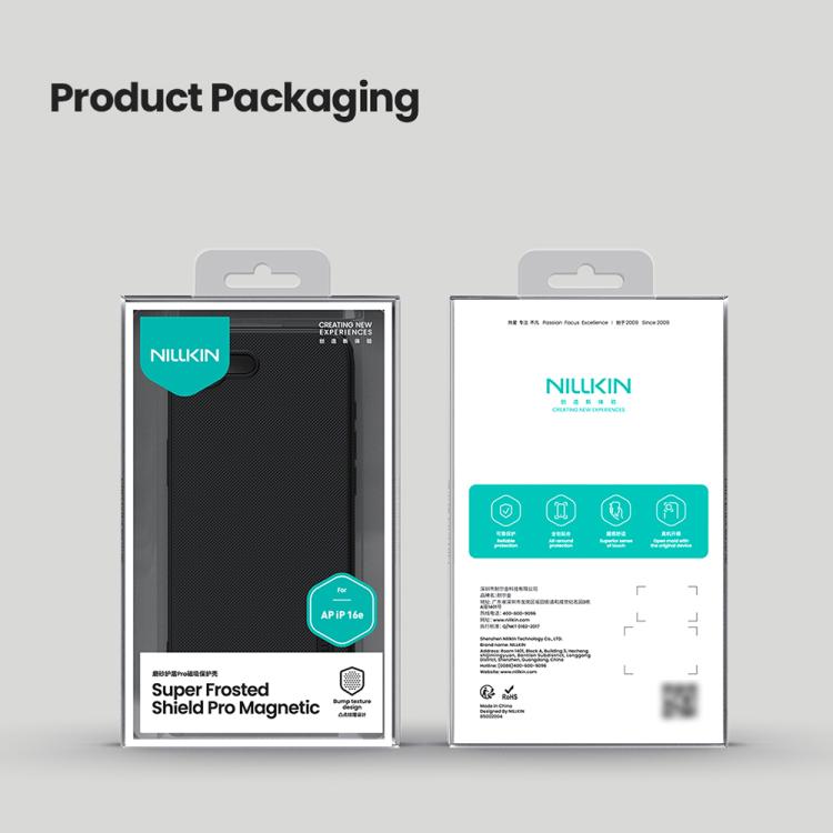 For iPhone 16e NILLKIN Frosted Shield Pro Magnetic Magsafe Phone Case(Black) by NILLKIN