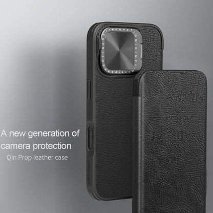 For iPhone 16 NILLKIN Qin Prop Series Flip Camera Cover Design Leather Phone Case(Brown) by NILLKIN