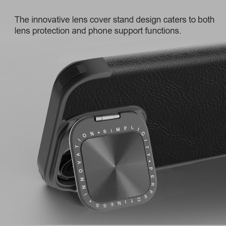 For iPhone 16 NILLKIN Qin Prop Series Flip Camera Cover Design Leather Phone Case(Plain Leather Black) by NILLKIN