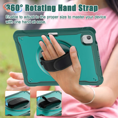 For iPad Air 11 2025 / 2024 Heavy Duty Hybrid Tablet Case with Hand Grip & Strap(Dark Green) by bashfashion