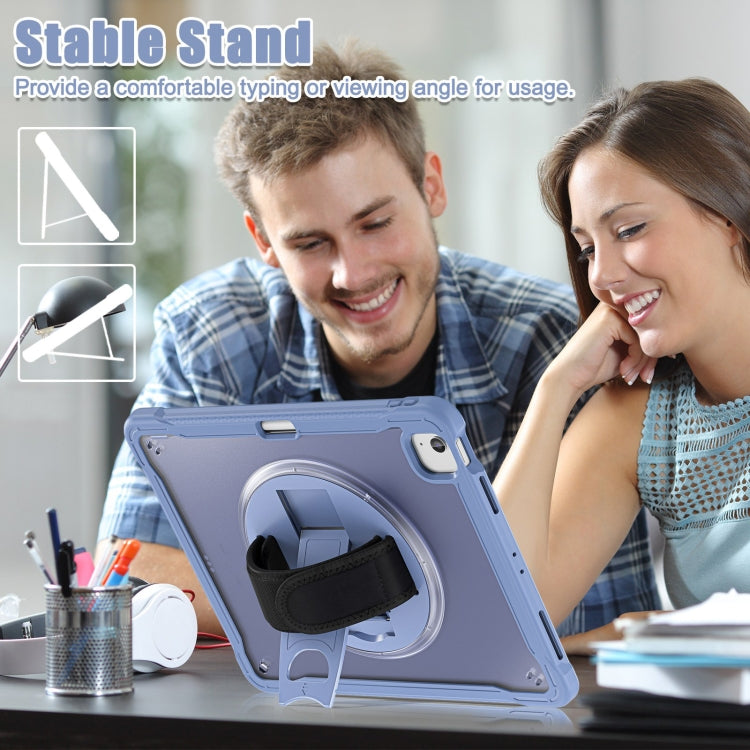 For iPad Air 13 2025 / 2024 Heavy Duty Hybrid Tablet Case with Hand Grip & Strap(Lavender Grey) by bashfashion