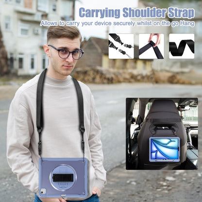 For iPad Air 13 2025 / 2024 Heavy Duty Hybrid Tablet Case with Hand Grip & Strap(Lavender Grey) by bashfashion