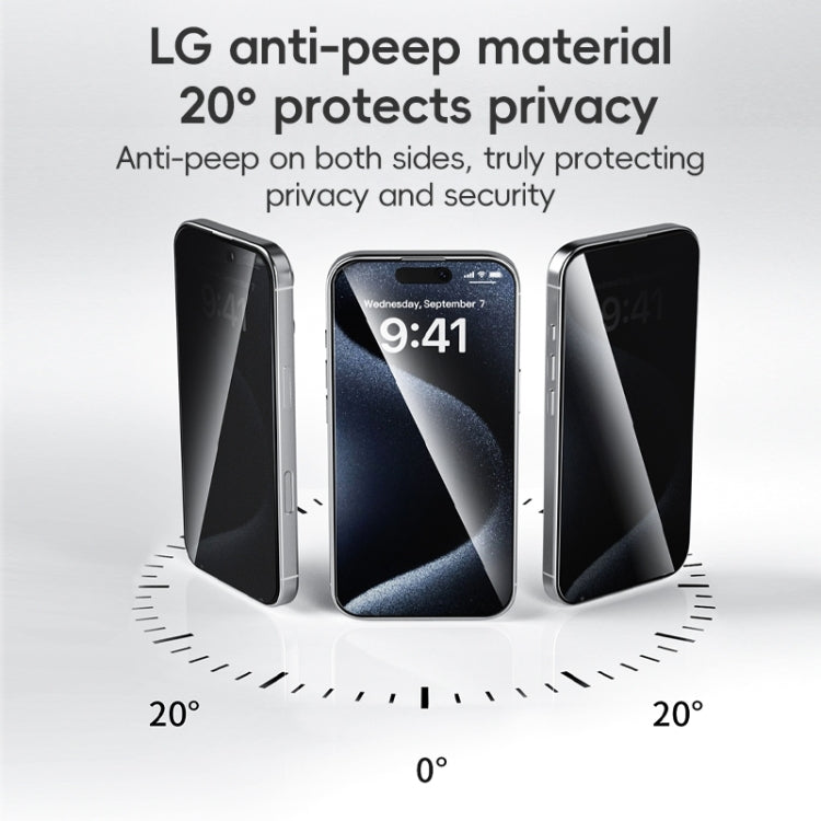 For iPhone 16 Pro ZGA 0.33mm 2.5D Anti-static Privacy Tempered Glass Film by ZGA