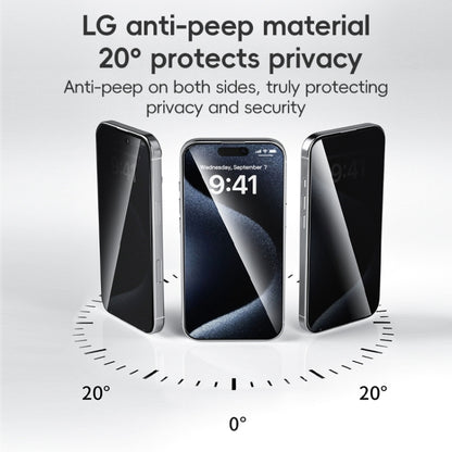 For iPhone 16 ZGA 0.33mm 2.5D Anti-static Privacy Tempered Glass Film by ZGA