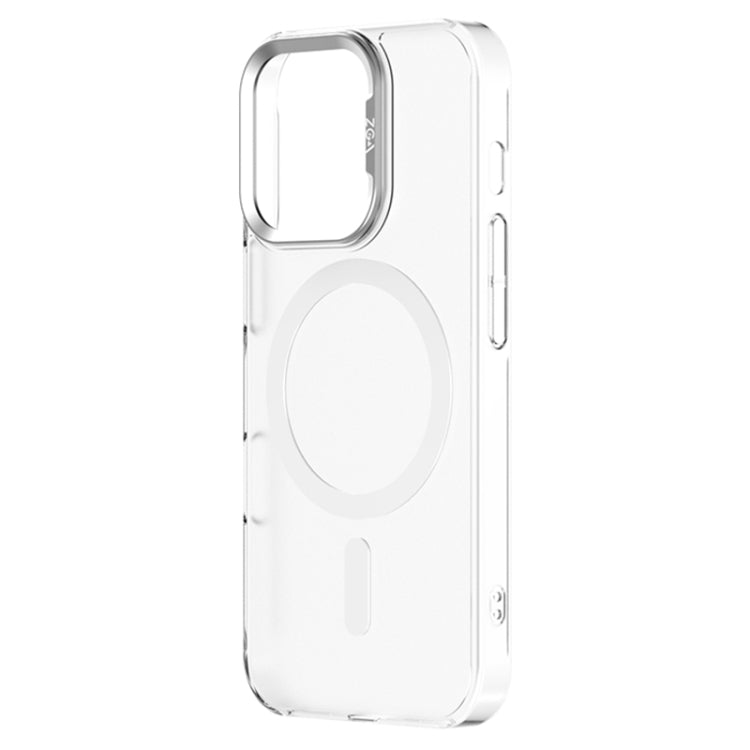 For iPhone 16 Pro ZGA Magsafe Clear PC Tempered Glass Phone Case(Frosted White) by ZGA