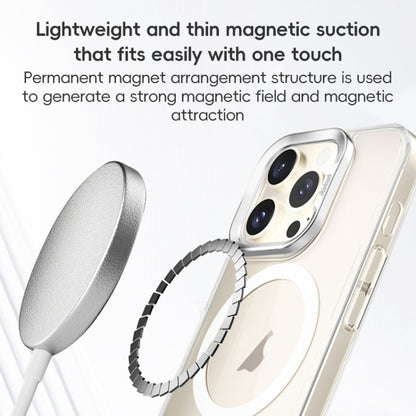 For iPhone 16 Pro ZGA Magsafe Clear PC Tempered Glass Phone Case(Frosted White) by ZGA