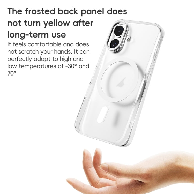 For iPhone 16 Pro ZGA Magsafe Clear PC Tempered Glass Phone Case(Frosted White) by ZGA