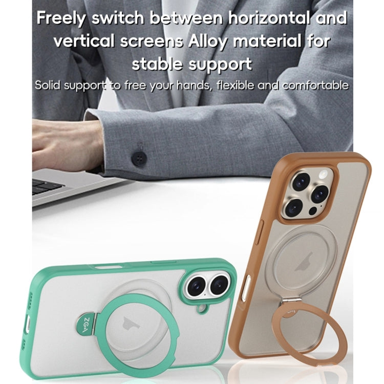 For iPhone 16 Pro ZGA Magsafe Holder PC Hybrid TPU Phone Case(Grey) by ZGA