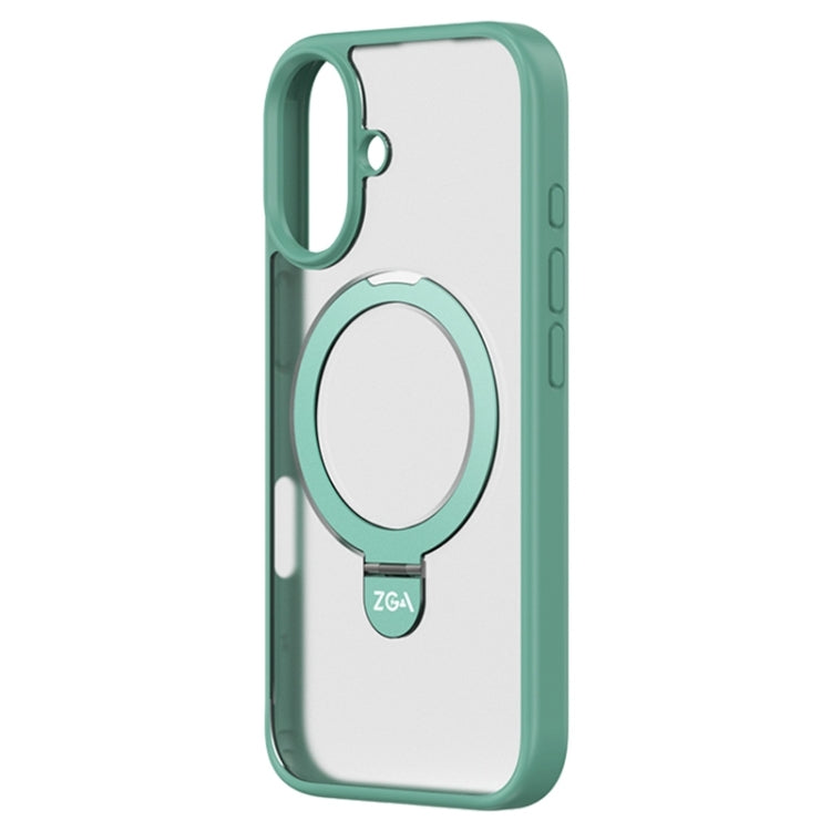 For iPhone 16 Plus ZGA Magsafe Holder PC Hybrid TPU Phone Case(Green) by ZGA
