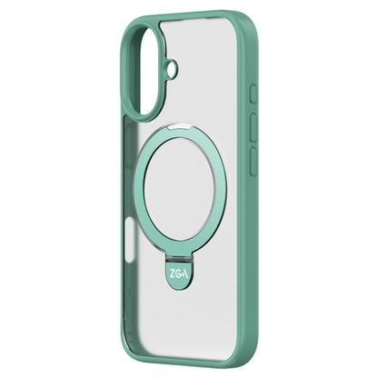 For iPhone 16 ZGA Magsafe Holder PC Hybrid TPU Phone Case(Green) by ZGA