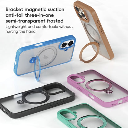 For iPhone 16 ZGA Magsafe Holder PC Hybrid TPU Phone Case(Blue) by ZGA