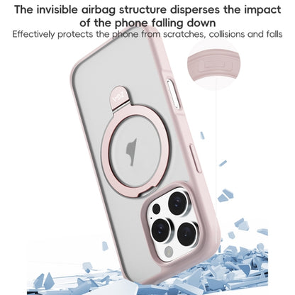 For iPhone 16 ZGA Magsafe Holder PC Hybrid TPU Phone Case(Pink) by ZGA