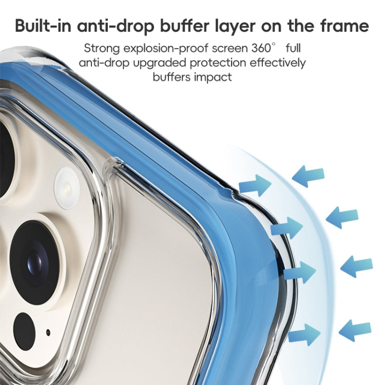 For iPhone 16 Plus ZGA Colorful Airbag Magsafe PC Hybrid TPU Phone Case(Blue) by ZGA