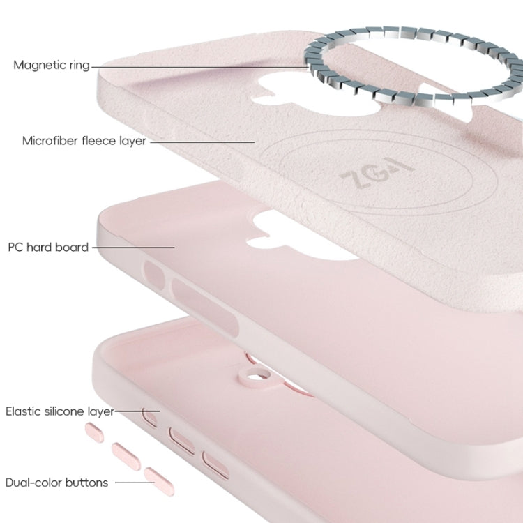 For iPhone 16 ZGA Colorful Liquid Silicone Magsafe Phone Case(Pink) by ZGA