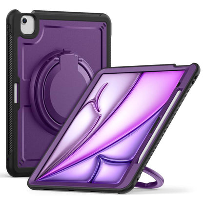 For iPad Air 13 2025 / 2024 Honeycomb Hybrid Tablet Case with Handle Holder & Strap(Purple) by bashfashion
