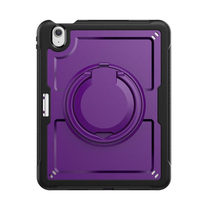 For iPad Air 13 2025 / 2024 Honeycomb Hybrid Tablet Case with Handle Holder & Strap(Purple) by bashfashion