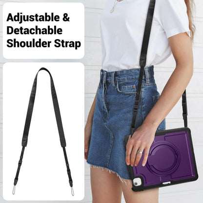 For iPad Air 13 2025 / 2024 Honeycomb Hybrid Tablet Case with Handle Holder & Strap(Purple) by bashfashion