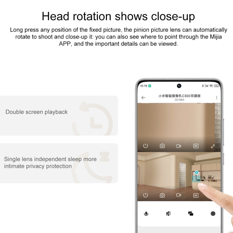 Original Xiaomi Smart Camera C300 Dual Lens Edition 3MP Support AI Detection, US Plug(White) by Xiaomi