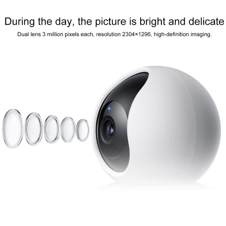 Original Xiaomi Smart Camera C300 Dual Lens Edition 3MP Support AI Detection, US Plug(White) by Xiaomi