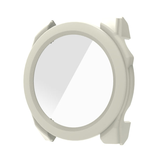 For Garmin Fenix 8 AMOLED 47mm Tempered Glass Film Integrated PC Watch Protective Case(Ivory White) by bashfashion