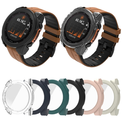 For Garmin Fenix 8 AMOLED 43mm Tempered Glass Film Integrated PC Watch Protective Case(Black) by bashfashion
