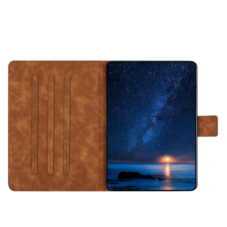 For iPad 10.2 2021 / 2020 / 10.5 2019 Embossed Couple Cat Smart Tablet Leather Case(Brown) by bashfashion
