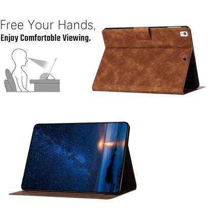 For iPad 10.2 2021 / 2020 / 10.5 2019 Embossed Couple Cat Smart Tablet Leather Case(Brown) by bashfashion