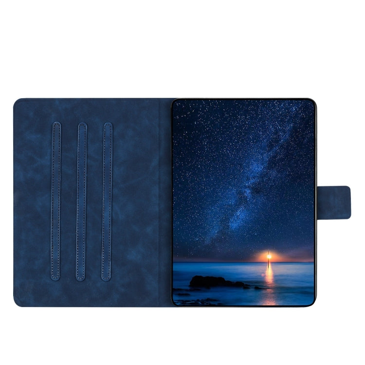 For iPad mini 5 / 4 / 3 / 2 / 1 Embossed Couple Cat Smart Tablet Leather Case(Blue) by bashfashion