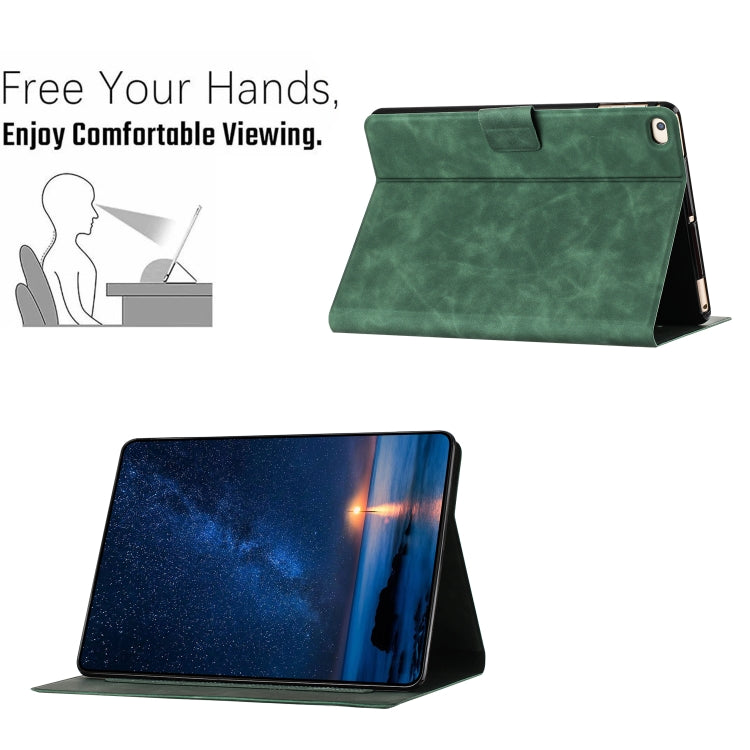 For iPad Air / Air 2 / 9.7 2017 / 2018 Embossed Couple Cat Smart Tablet Leather Case(Green) by bashfashion