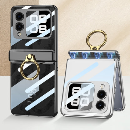 For Huawei nova Flip GKK Integrated Magnetic Folding Phantom Rotary Phone Case with Ring Holder(Black) by GKK