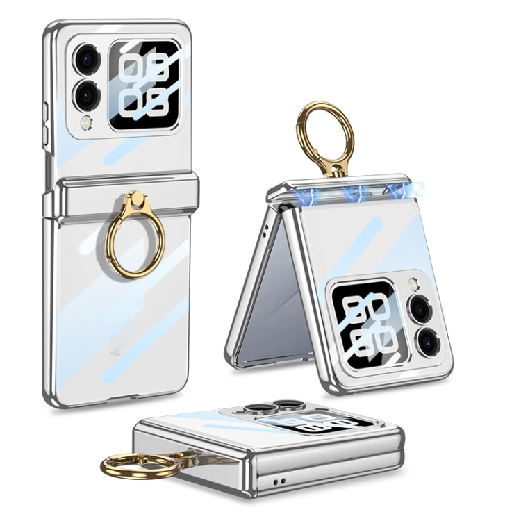 For Huawei nova Flip GKK Integrated Magnetic Folding Phantom Rotary Phone Case with Ring Holder(Silver) by GKK