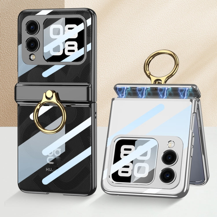 For Huawei nova Flip GKK Integrated Magnetic Folding Phantom Rotary Phone Case with Ring Holder(Silver) by GKK