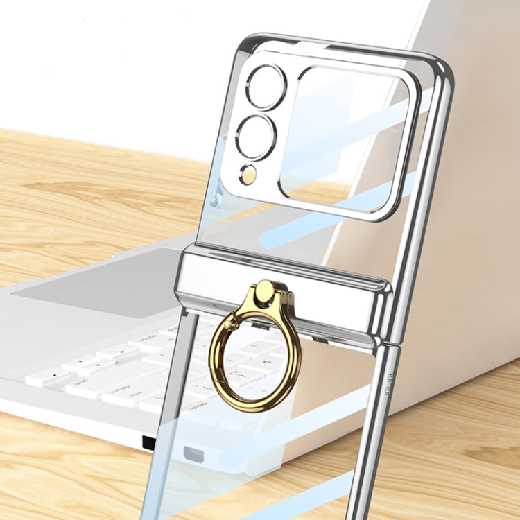 For Huawei nova Flip GKK Integrated Magnetic Folding Phantom Rotary Phone Case with Ring Holder(Silver) by GKK