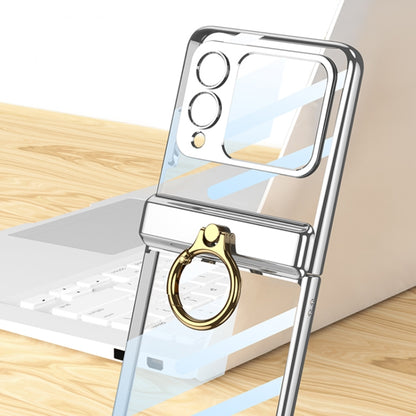 For Huawei nova Flip GKK Integrated Magnetic Folding Phantom Rotary Phone Case with Ring Holder(Silver) by GKK