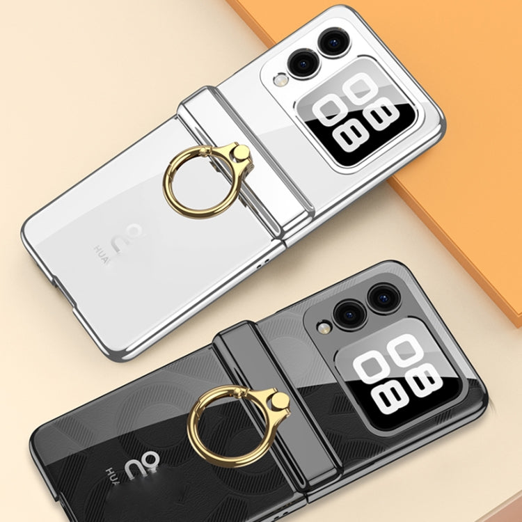 For Huawei nova Flip GKK Integrated Magnetic Folding Phantom Rotary Phone Case with Ring Holder(Silver) by GKK