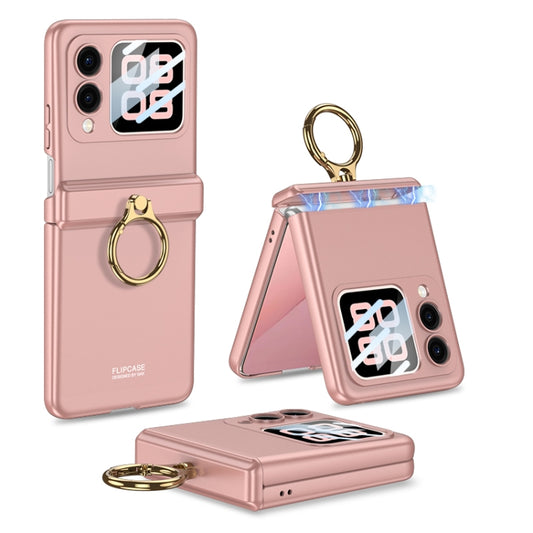 For Huawei nova Flip GKK Integrated Magnetic Hinged Flip Case with Ring Holder(Pink) by GKK