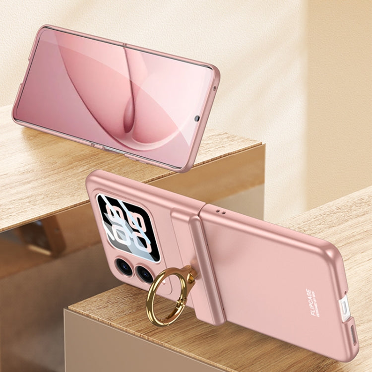For Huawei nova Flip GKK Integrated Magnetic Hinged Flip Case with Ring Holder(Pink) by GKK