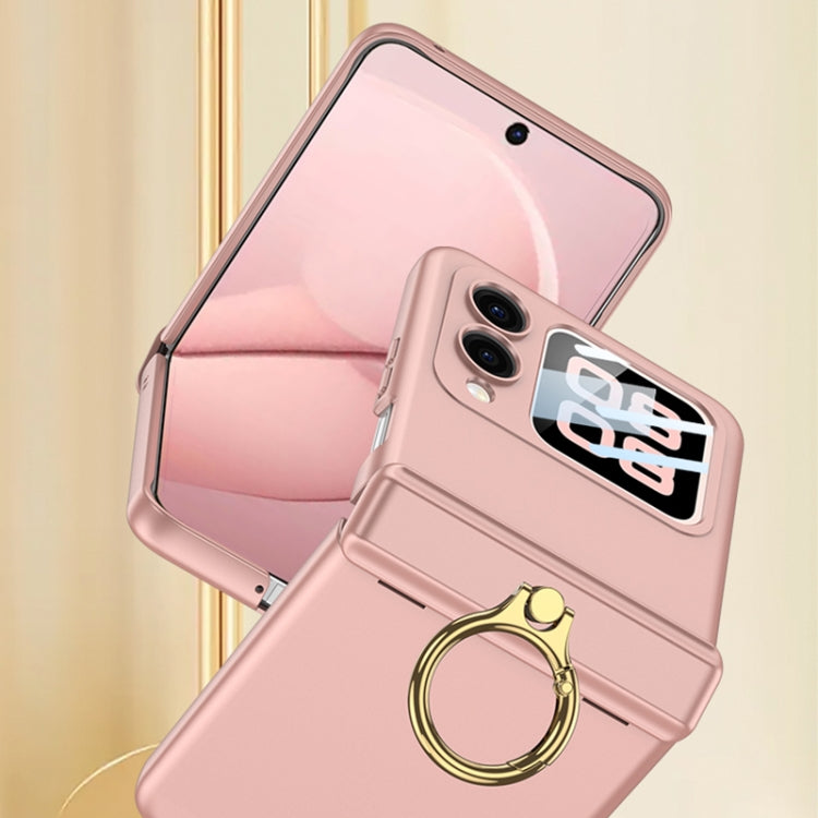 For Huawei nova Flip GKK Integrated Magnetic Hinged Flip Case with Ring Holder(Pink) by GKK