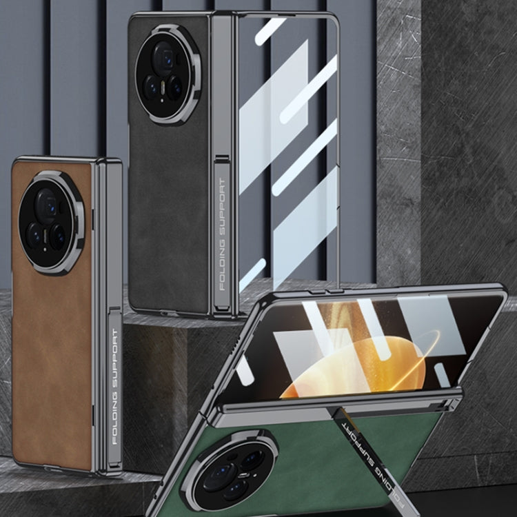 For Honor Magic V3 GKK Integrated Magnetic Fold Hinge Leather Shockproof Phone Case(Matte Brown) by GKK