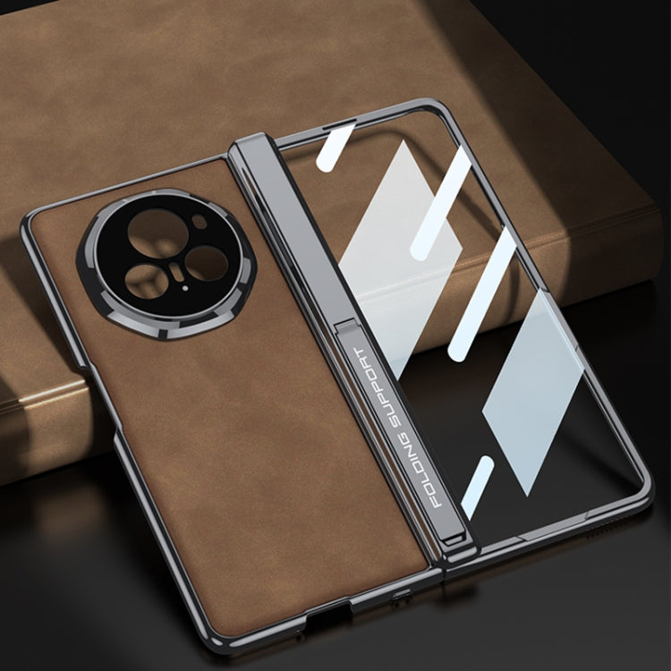 For Honor Magic V3 GKK Integrated Magnetic Fold Hinge Leather Shockproof Phone Case(Matte Brown) by GKK