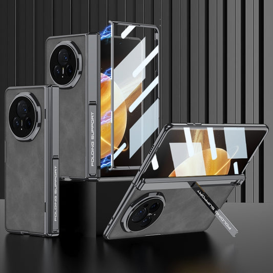 For Honor Magic V3 GKK Integrated Magnetic Fold Hinge Leather Shockproof Phone Case(Matte Gray) by GKK