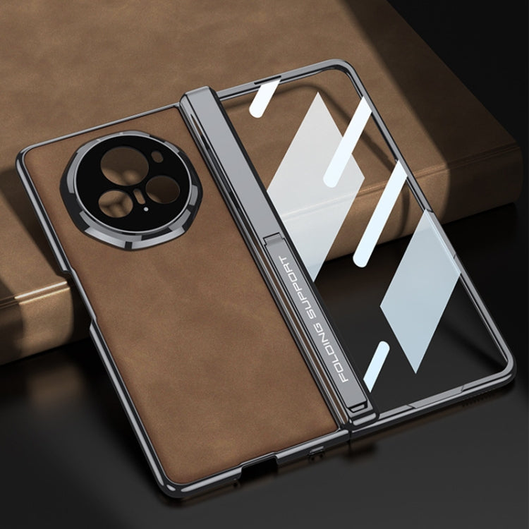 For Honor Magic Vs3 GKK Integrated Magnetic Fold Hinge Leather Shockproof Phone Case(Matte Brown) by GKK