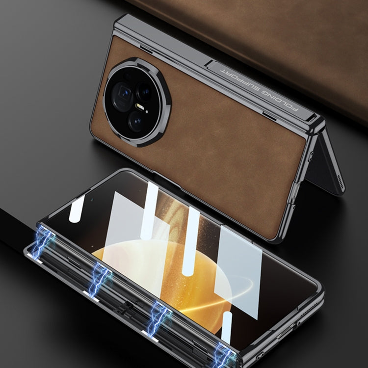 For Honor Magic Vs3 GKK Integrated Magnetic Fold Hinge Leather Shockproof Phone Case(Matte Gray) by GKK